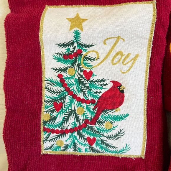 Christmas-Themed Embroidered Kitchen Towels Set Of 4 - Picture 2 of 5